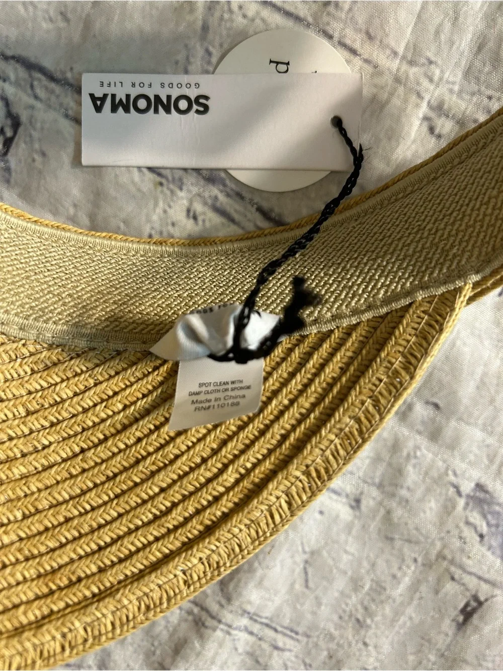 SONOMA PACKABLE UPF 50+ UV SUN PROTECTION NATURAL HEATHER SUN VISOR